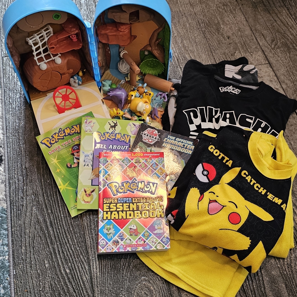 Pokemon Books and Pikachu Clothing Set